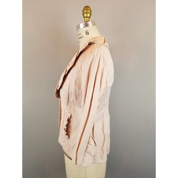 CAbi Blush Pink Women's Size 4 Ruffled Edge Jacket 3/4 Sleeves * Style 400 - Picture 3 of 7